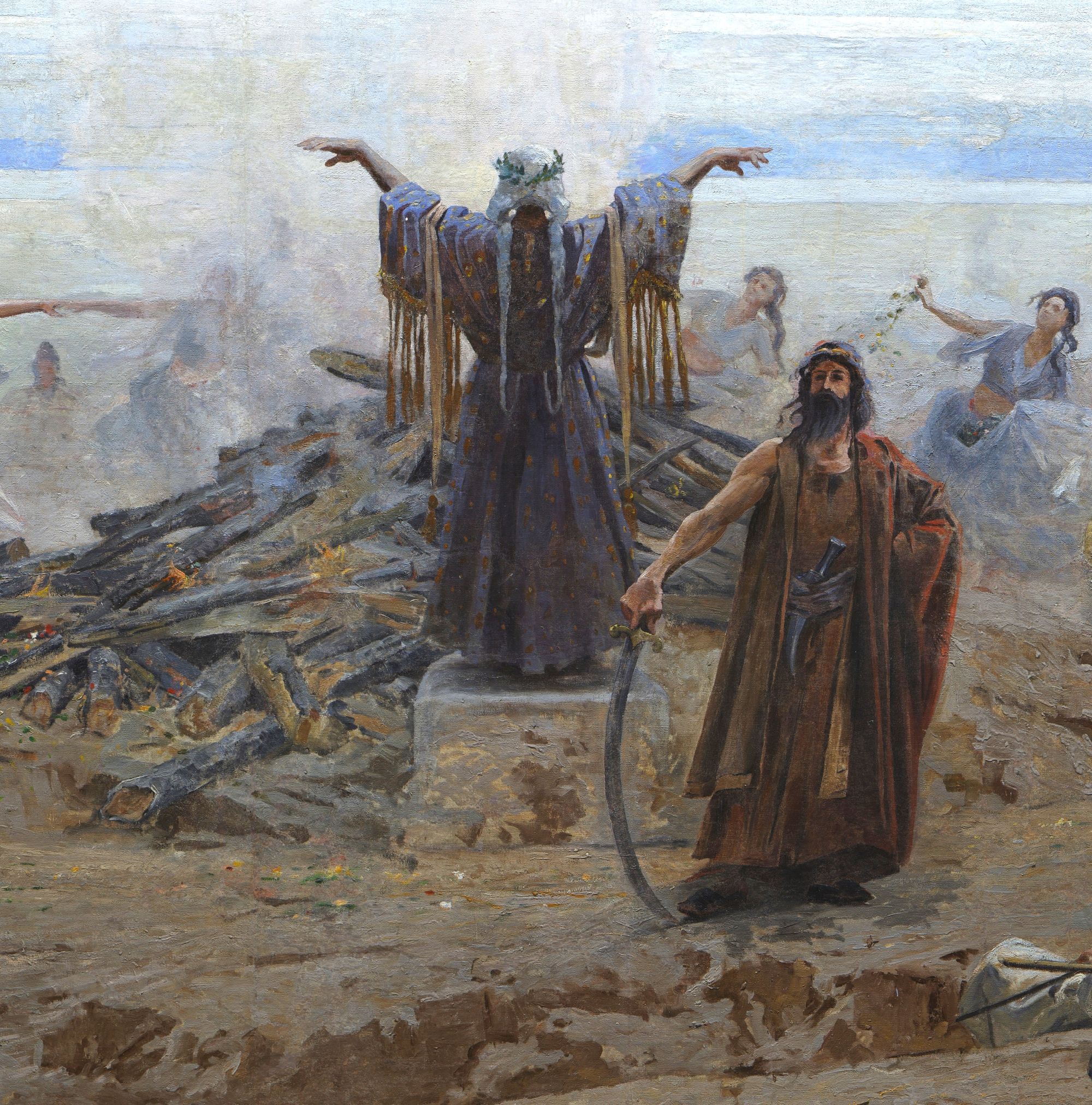 Detail of Arrival of the Hungarians by Árpád Feszty (early 1890s).